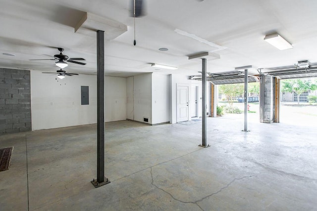 225 Slipper Shell Ct, Mount Pleasant, SC 29464 - garage with electric panel, a ceiling fan, and a garage door opener