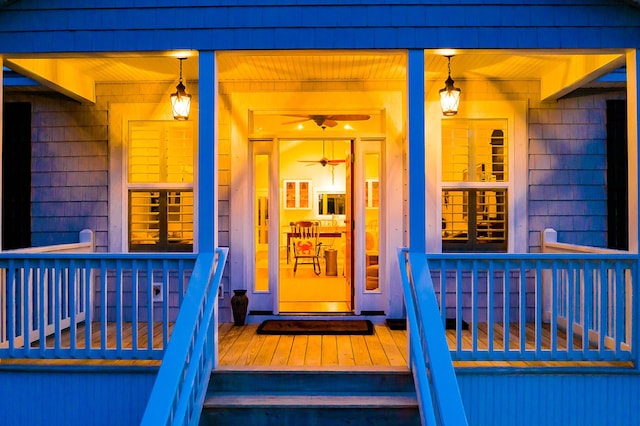 entrance to property with a porch