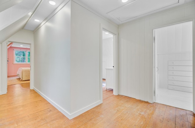 481 Cantey Ln, Camden, SC 29020 - corridor featuring attic access, light wood-style flooring, and recessed lighting