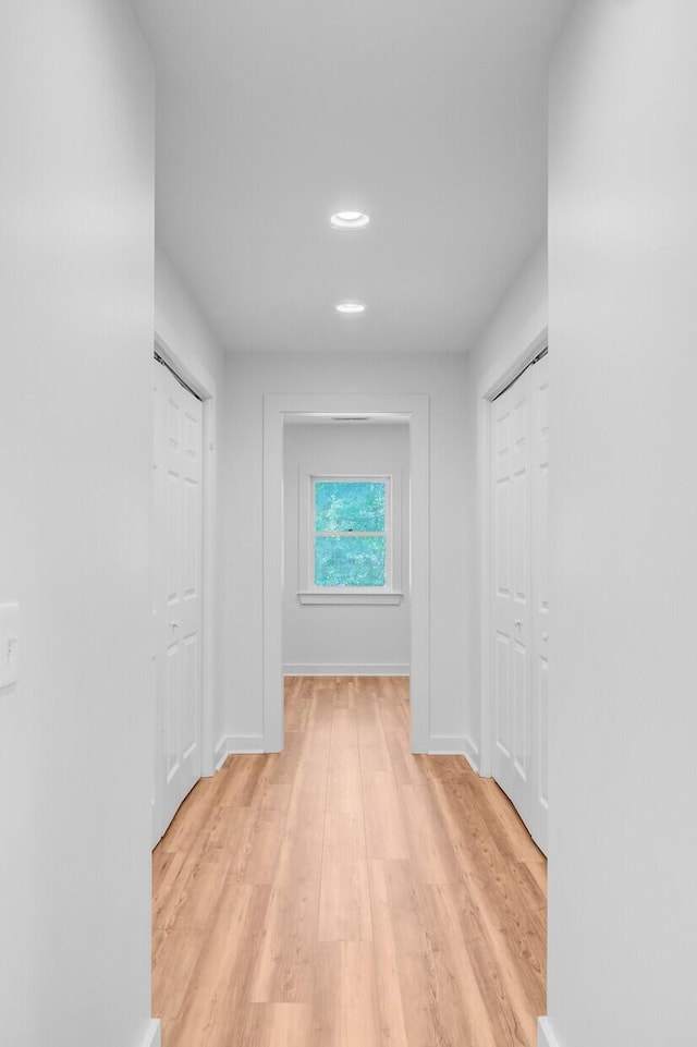 481 Cantey Ln, Camden, SC 29020 - corridor with light wood-style floors, baseboards, and recessed lighting