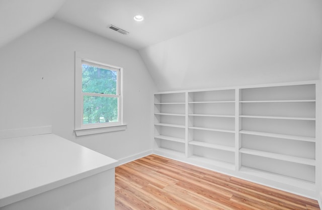 481 Cantey Ln, Camden, SC 29020 - bonus room featuring vaulted ceiling, light wood-type flooring, and recessed lighting