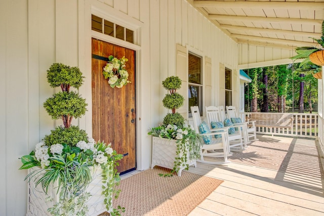 481 Cantey Ln, Camden, SC 29020 - entrance to property featuring a porch and board and batten siding
