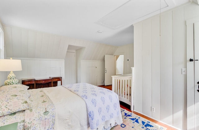 481 Cantey Ln, Camden, SC 29020 - bedroom featuring wood finished floors and attic access