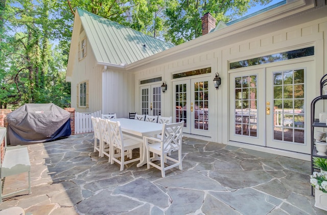 481 Cantey Ln, Camden, SC 29020 - view of patio / terrace with french doors, grilling area, and outdoor dining space