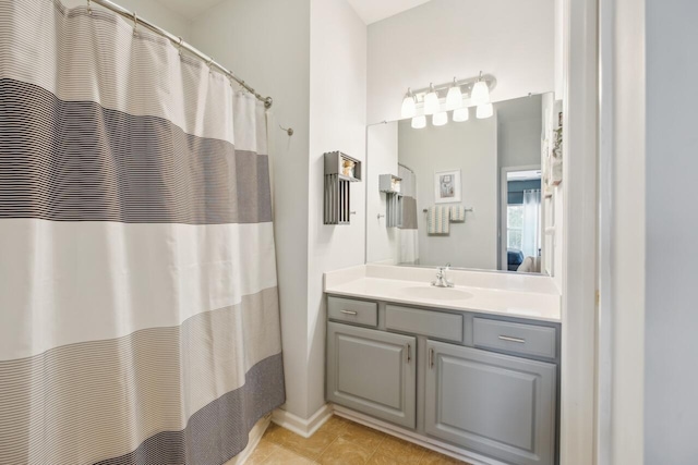 2329 Tall Sail Dr Unit 704D, Charleston, SC 29414 - bathroom featuring tile patterned flooring, vanity, and a shower with shower curtain