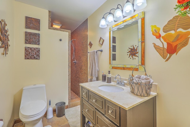 1325 Edward Dr, Moncks Corner, SC 29461 - bathroom with toilet, a tile shower, vanity, and tile patterned floors
