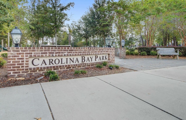 view of community sign