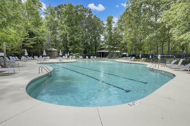 view of pool with a patio area