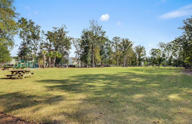 view of yard featuring a playground