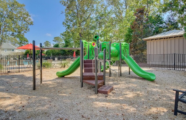 view of jungle gym