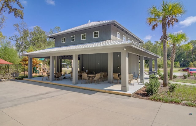 back of house with a patio and a gazebo