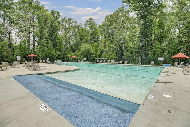 view of pool with a patio area