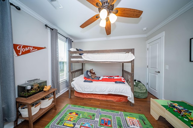 1726 Winfield Way, Charleston, SC 29414 - bedroom with wood finished floors, ornamental molding, and a ceiling fan