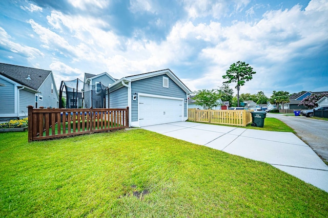 1726 Winfield Way, Charleston, SC 29414 - view of side of home with a trampoline, concrete driveway, a residential view, and an attached garage