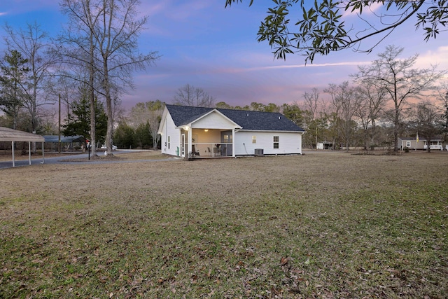 exterior space with a lawn