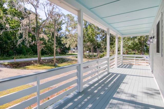 deck with a porch