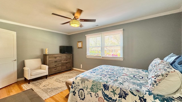 2636 Elissa Dr, Charleston, SC 29414 - bedroom featuring crown molding, wood finished floors, a ceiling fan, and baseboards