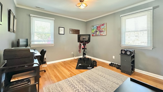 2636 Elissa Dr, Charleston, SC 29414 - office space with wood finished floors, crown molding, and baseboards