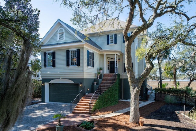 view of front facade featuring a garage