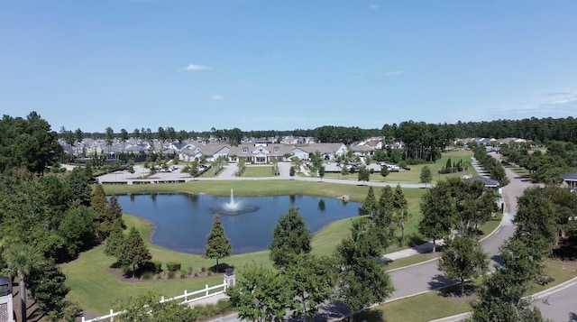 view of water feature with a residential view