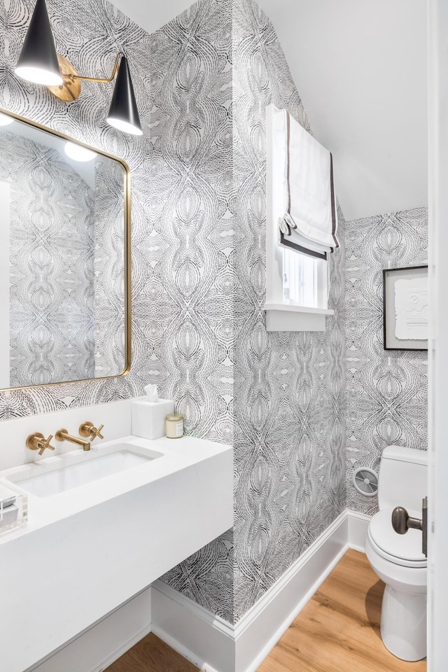 202 Bank St, Mount Pleasant, SC 29464 - bathroom with toilet, vanity, and wood finished floors