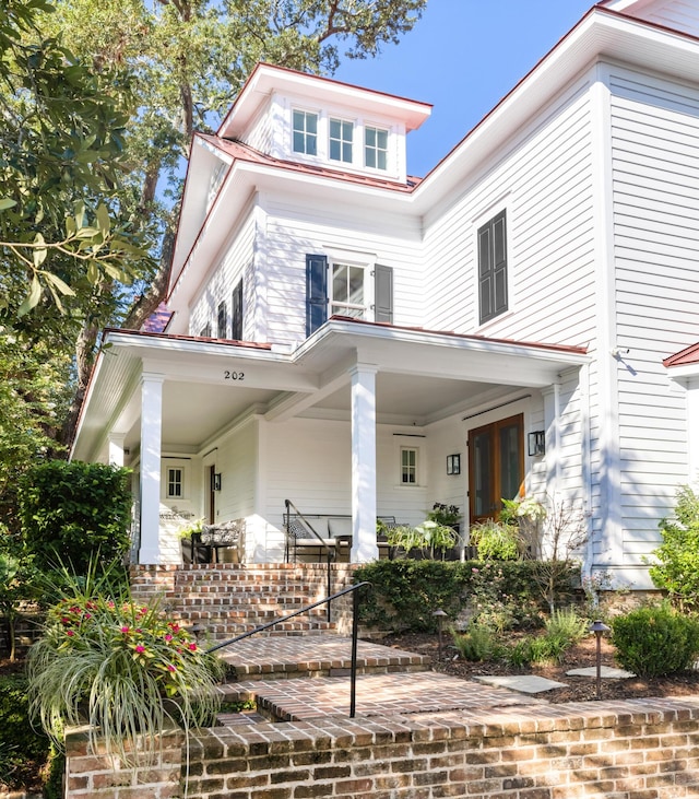 202 Bank St, Mount Pleasant, SC 29464 - view of front of house with a porch