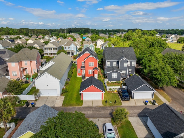 birds eye view of property with a residential view