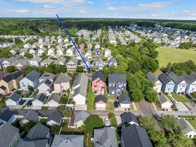 aerial view featuring a residential view