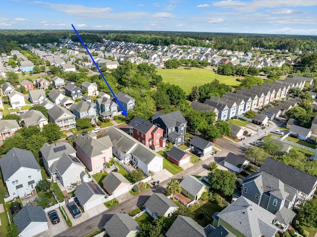 aerial view featuring a residential view