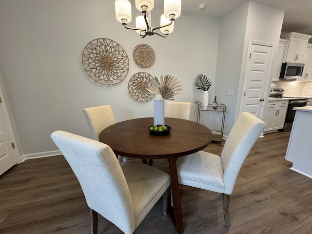 131 Brown Swiss Cir, Summerville, SC 29483 - dining room featuring dark wood-style flooring, baseboards, and an inviting chandelier