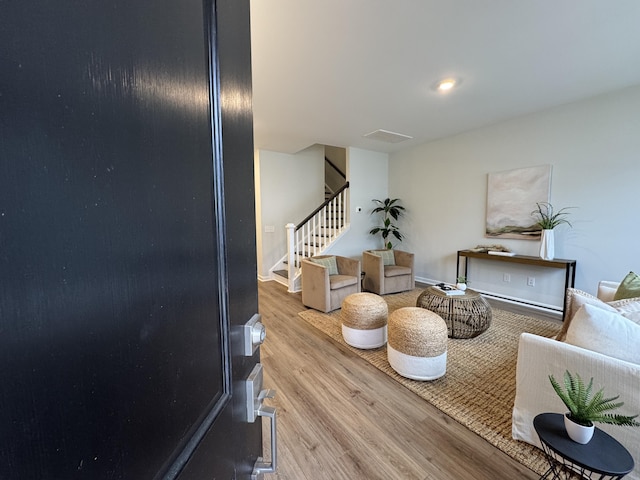 131 Brown Swiss Cir, Summerville, SC 29483 - living room with wood finished floors and stairway