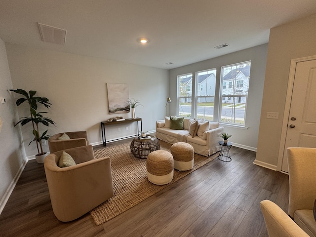 131 Brown Swiss Cir, Summerville, SC 29483 - sitting room with dark wood-style flooring, baseboards, visible vents, and recessed lighting