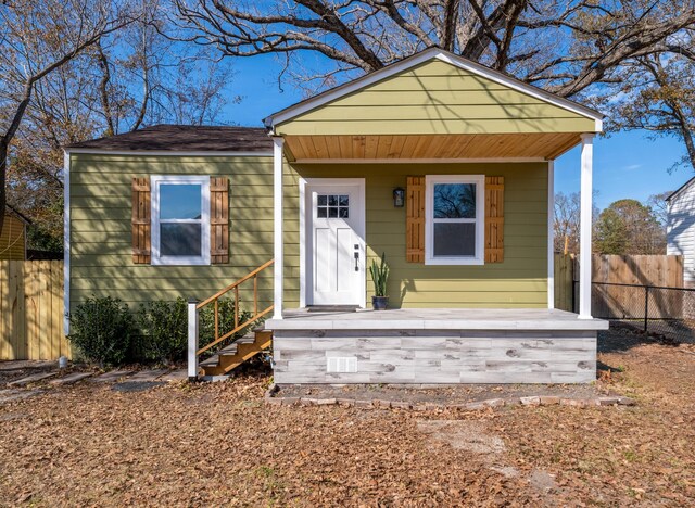 view of bungalow