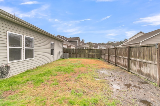 view of yard with central AC