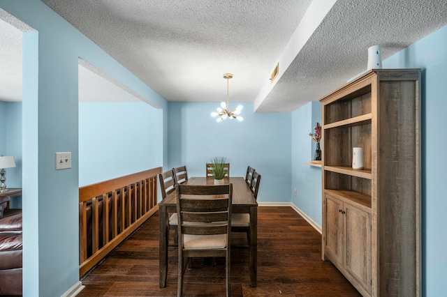 1101 Reserve Way, Summerville, SC 29485 - dining space with a textured ceiling, dark hardwood / wood-style floors, and a notable chandelier