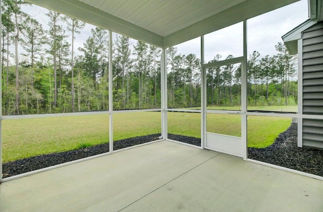 view of unfurnished sunroom