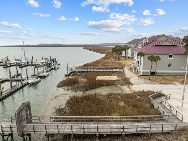 water view with a dock