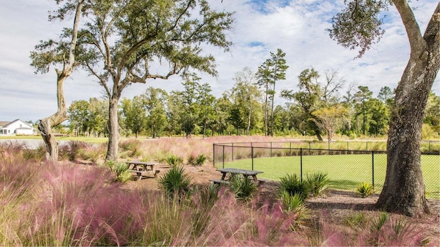 view of yard featuring fence