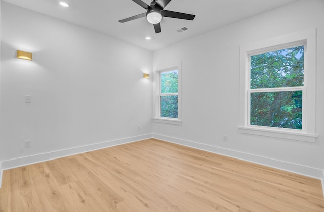501 Joseph St, Charleston, SC 29412 - empty room featuring light wood-style flooring, ceiling fan, and recessed lighting