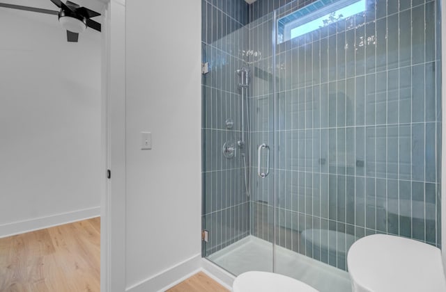 501 Joseph St, Charleston, SC 29412 - full bathroom with a stall shower and wood finished floors