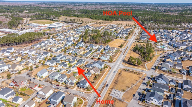 bird's eye view featuring a residential view