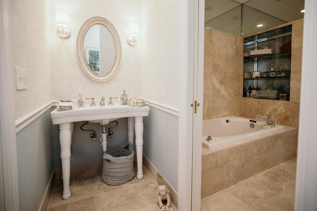 2860 Old Drake Dr, Johns Island, SC 29455 - bathroom with tiled bath
