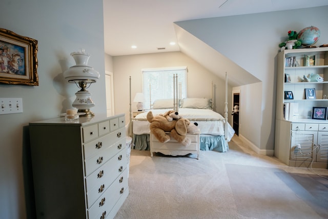 2860 Old Drake Dr, Johns Island, SC 29455 - bedroom featuring light carpet and vaulted ceiling
