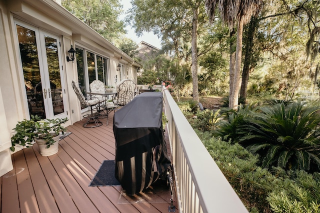 2860 Old Drake Dr, Johns Island, SC 29455 - wooden terrace featuring french doors