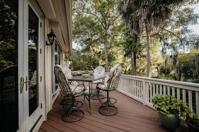 2860 Old Drake Dr, Johns Island, SC 29455 - wooden deck with french doors