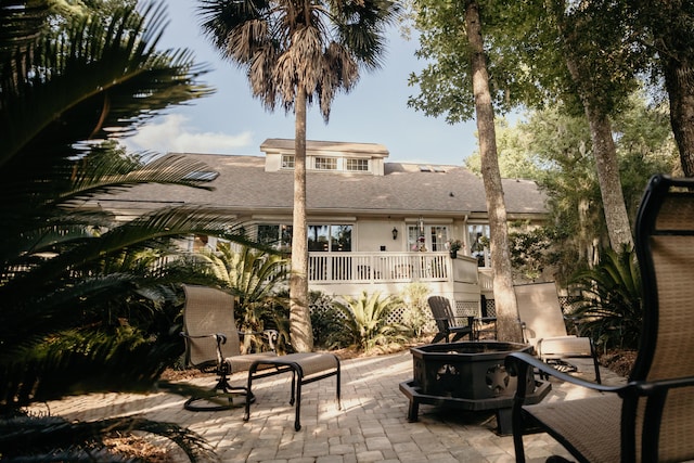 2860 Old Drake Dr, Johns Island, SC 29455 - view of patio featuring an outdoor fire pit