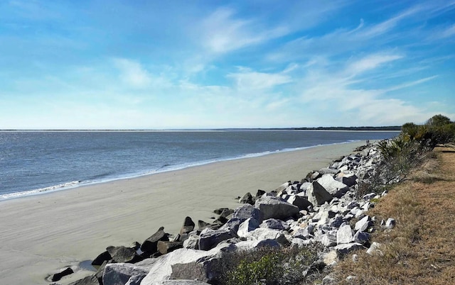 2860 Old Drake Dr, Johns Island, SC 29455 - property view of water featuring a beach view