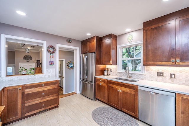 802 Robert E Lee Blvd, Charleston, SC 29412 - kitchen featuring appliances with stainless steel finishes, light countertops, tasteful backsplash, and recessed lighting
