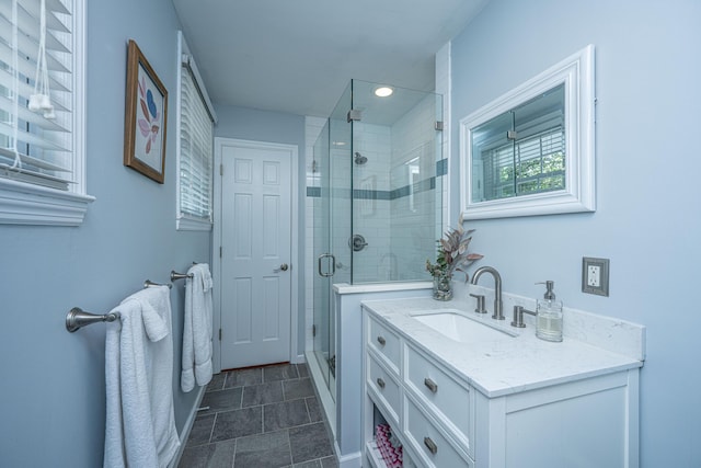 802 Robert E Lee Blvd, Charleston, SC 29412 - bathroom featuring a stall shower and vanity