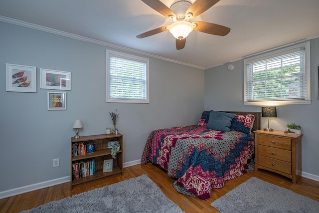 802 Robert E Lee Blvd, Charleston, SC 29412 - bedroom with crown molding, wood finished floors, and a ceiling fan